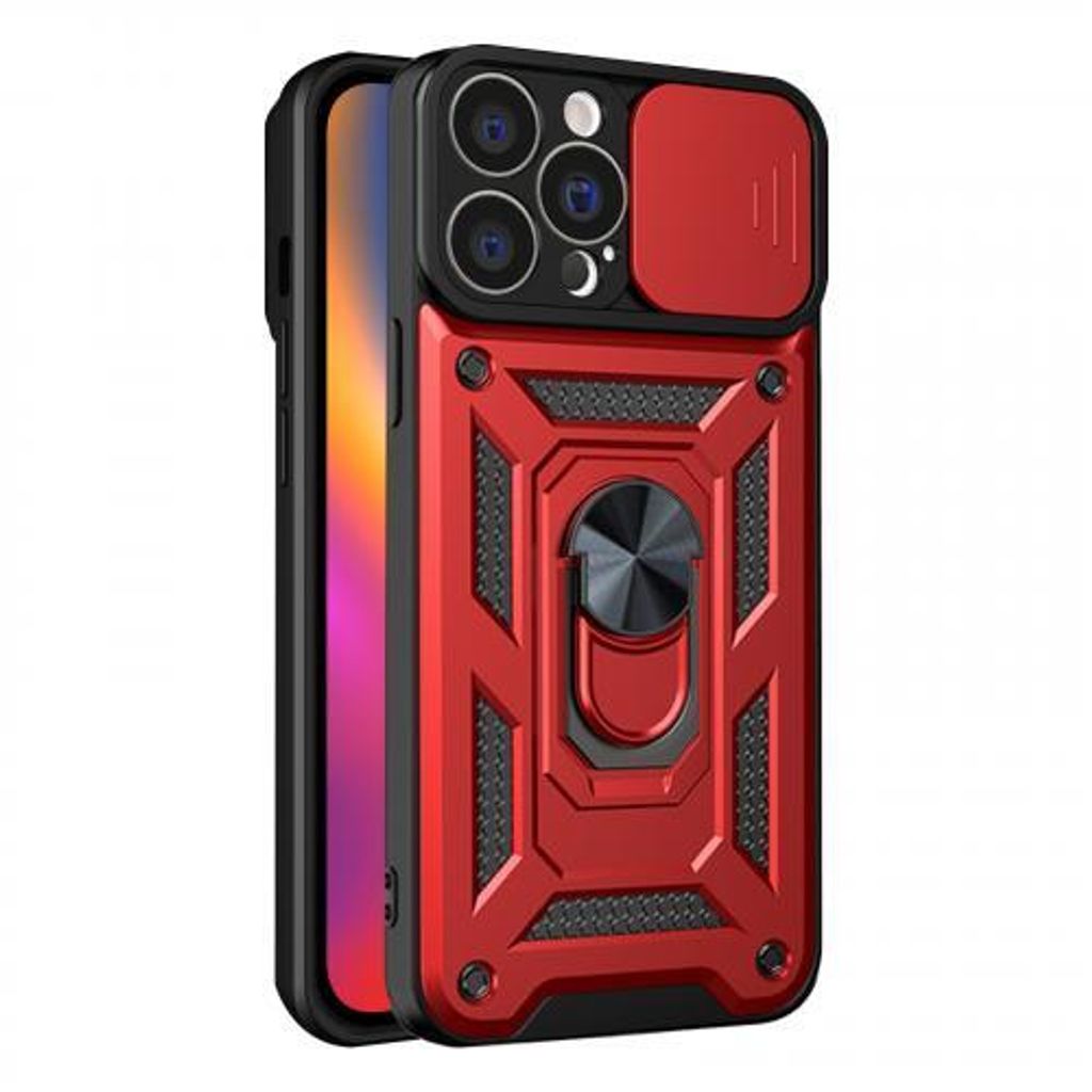 Armor Hülle Camera Protect für Apple iPhone 15 Serie (Glasvariante) - Farbe: Rot - Modellkompatibilität: Für Apple iPhone 15 Pro Max - Displayg...