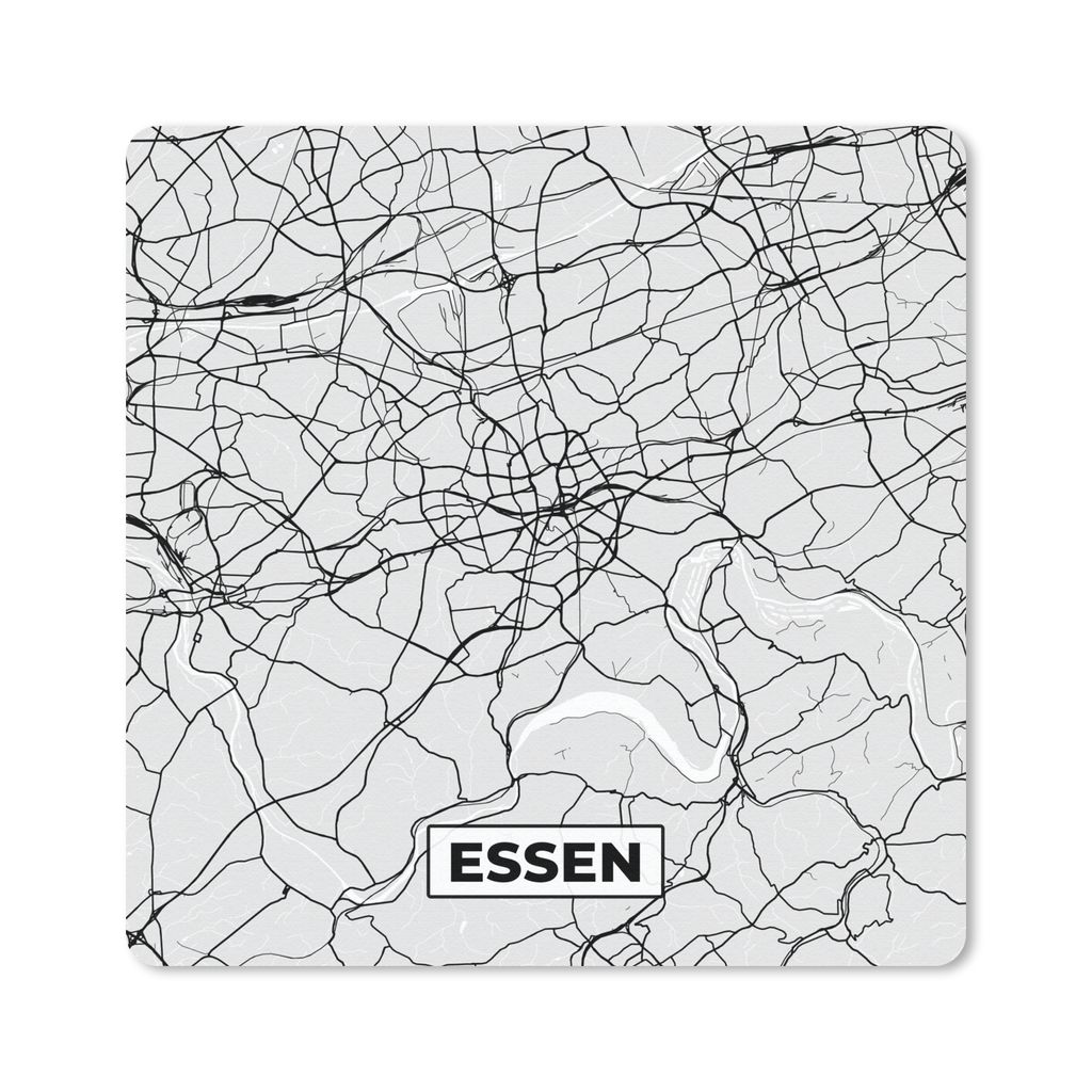 MuchoWow Mauspad Mousepad Essen - Karte - Deutschland - Stadtplan 30x30 cm - Mousepads - Maus Mat - Pad - Mausunterlage - Gaming