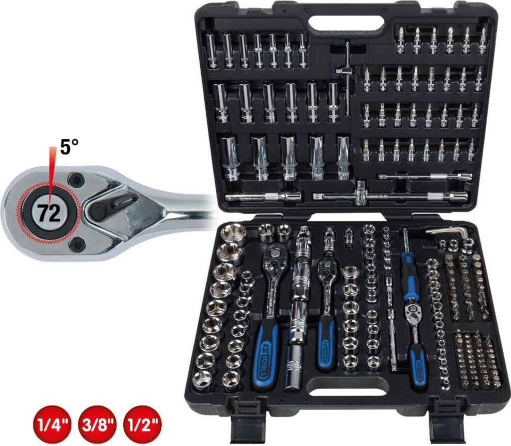 KS Tools 3/8' Sechskant-Stecknuss 5/8' – Kurz, Phosphatiert, Für Maschinenbetätigung