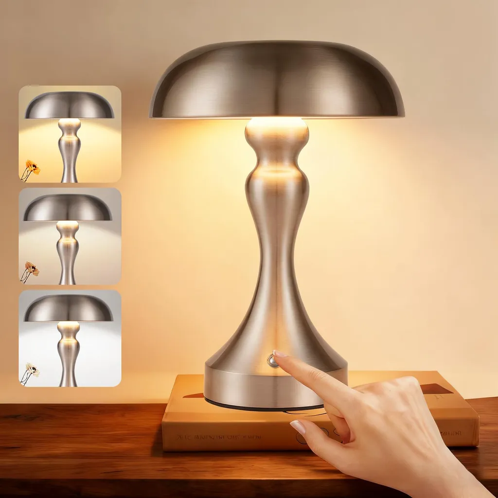 Lampe Sans Fil Tactile : Finissez-en avec les Câbles - LED Nickel Vintage