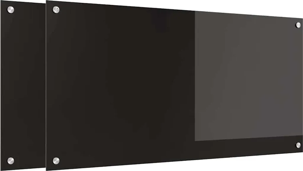 Set 2 Paraschizzi Neri in Vetro Temperato vidaXL 100x50 cm Elegance