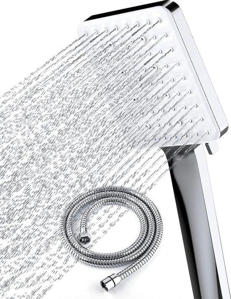 Soffione doccia Newentor con tubo flessibile, soffione Immagine del prodotto 