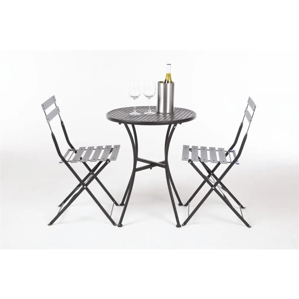 Table de terrasse ronde Bolero 600 mm noir acier pour balcon et bistrot - 3