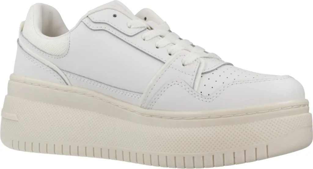 Baskets Plateforme Femme Tommy Jeans Retro Basket - Sneakers Blanches