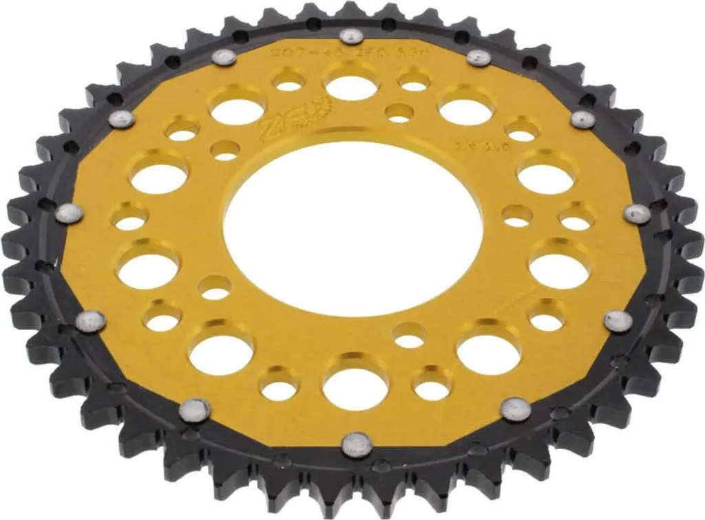 Couronne ZF 45 dents bi-matière 525 Or et Noir - Performance et Design