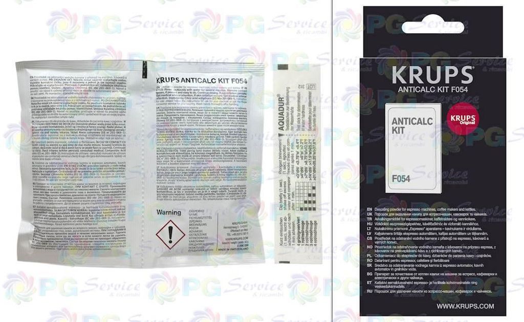 Krups 2 bustine decalcificante + test durezza acqua Immagine del prodotto 