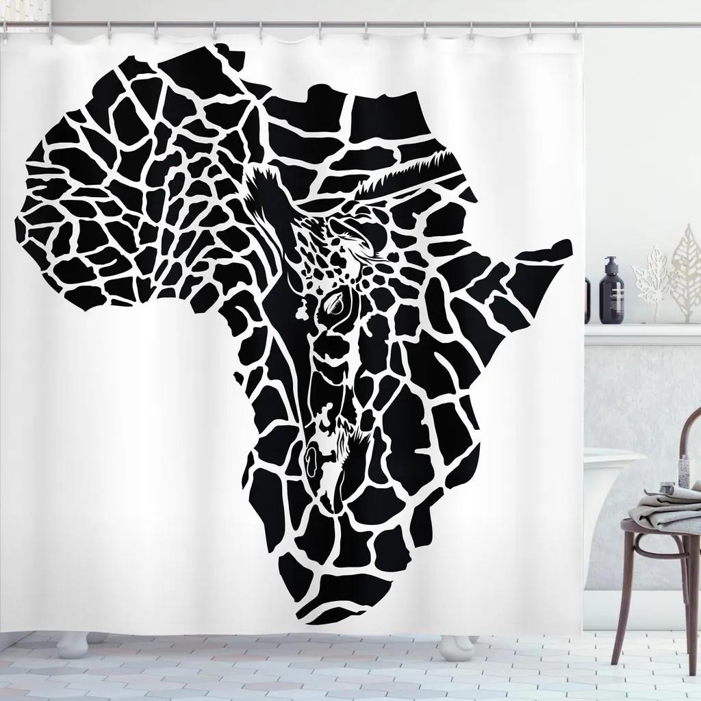 ABAKUHAUS Tenda Doccia Africa Safari 175x200cm - Lavabile e Sicura