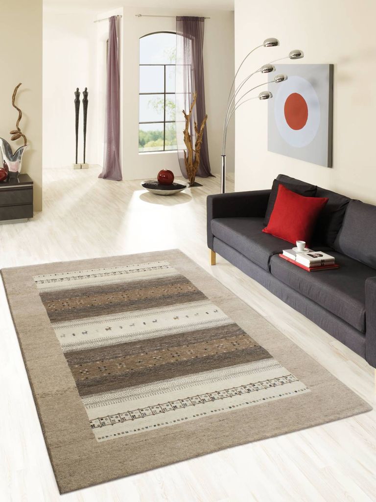 Teppich AGADIR | Farbe: Beige; Größe: 250x350 cm | strapazierfähig und leicht zu reinigen | Wohnzimmer | Schlafzimmer