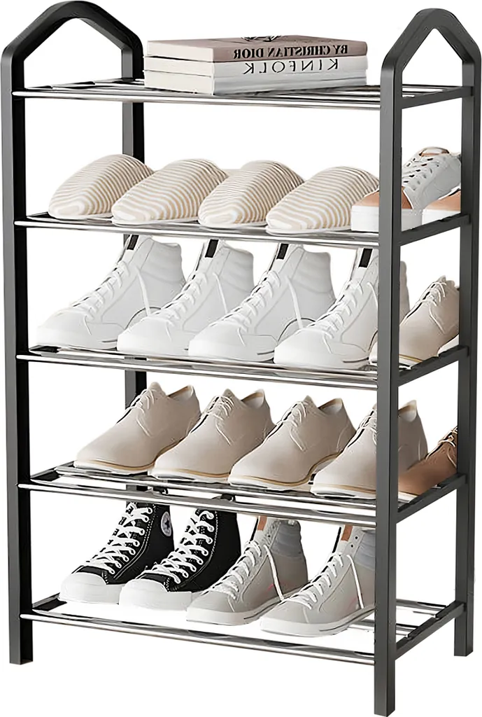 Gagnez de la place avec cette étagère chaussures 25 paires inox stable