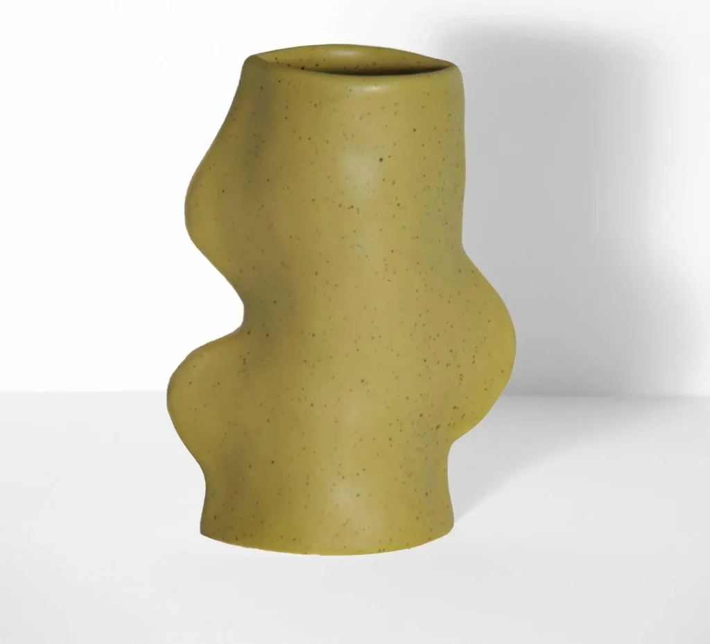 Vase décoratif pour centre de table - Vase céramique Fluxo Pistache
