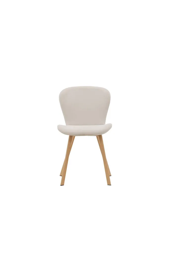 Chaise Lilja en Chêne et Tissu Beige - Confort Rembourré et Style Zen