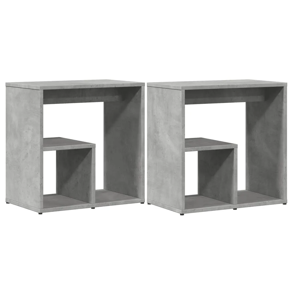 SYFAX™ Tavolini 2pz Grigio Cemento 50x30x50 cm in Legno Multistrato