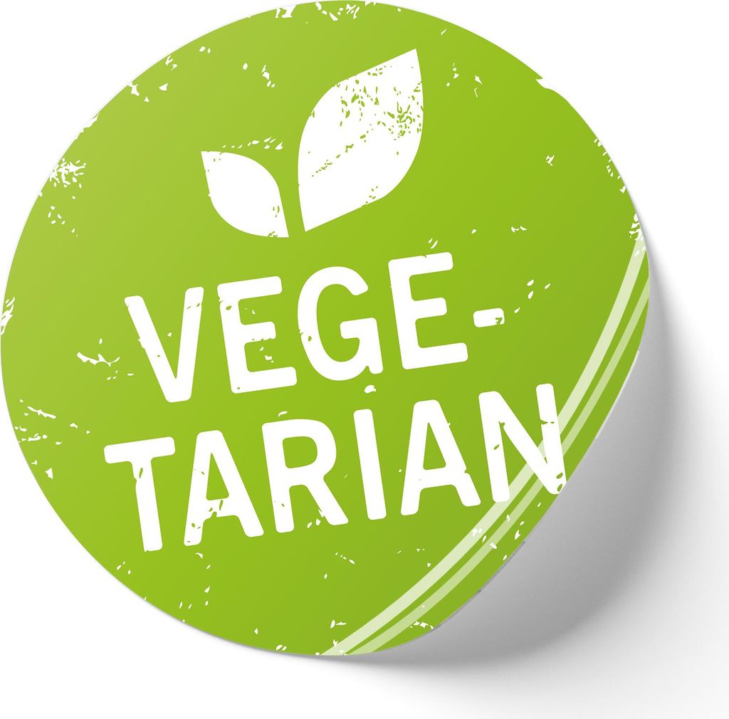 500er Set Aufkleber "Vegetarian" rund je 2cm Lebensmittel Kennzeichnung Beschriftung Etiketten f. Küche Gastro Party Catering R002