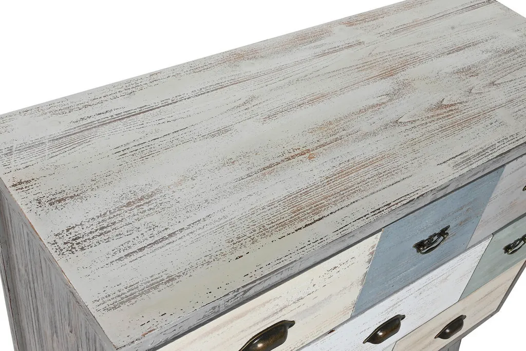 Commode de rangement 6 tiroirs Home ESPRIT style rustique gris coloré - 2