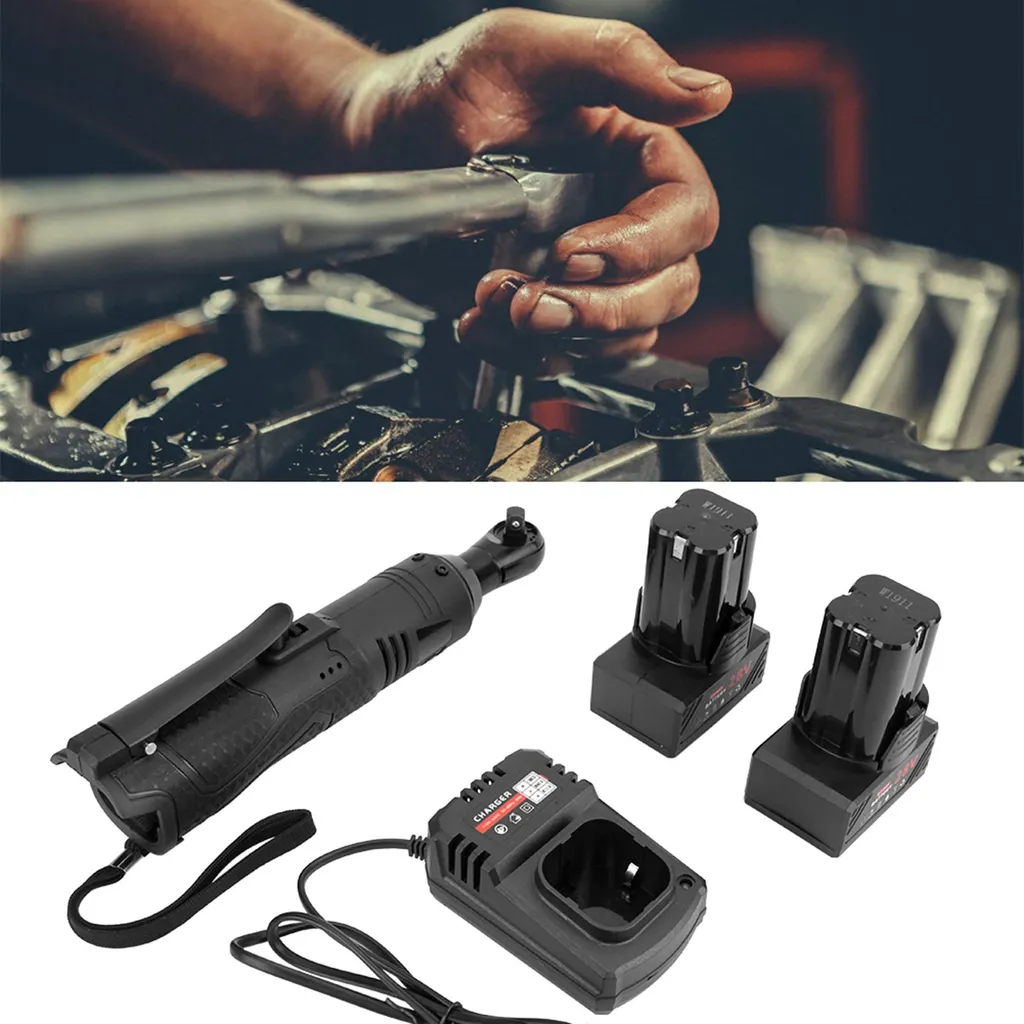 Clé à cliquet électrique 28V sans fil 3/8 pouce avec angle droit à 90°