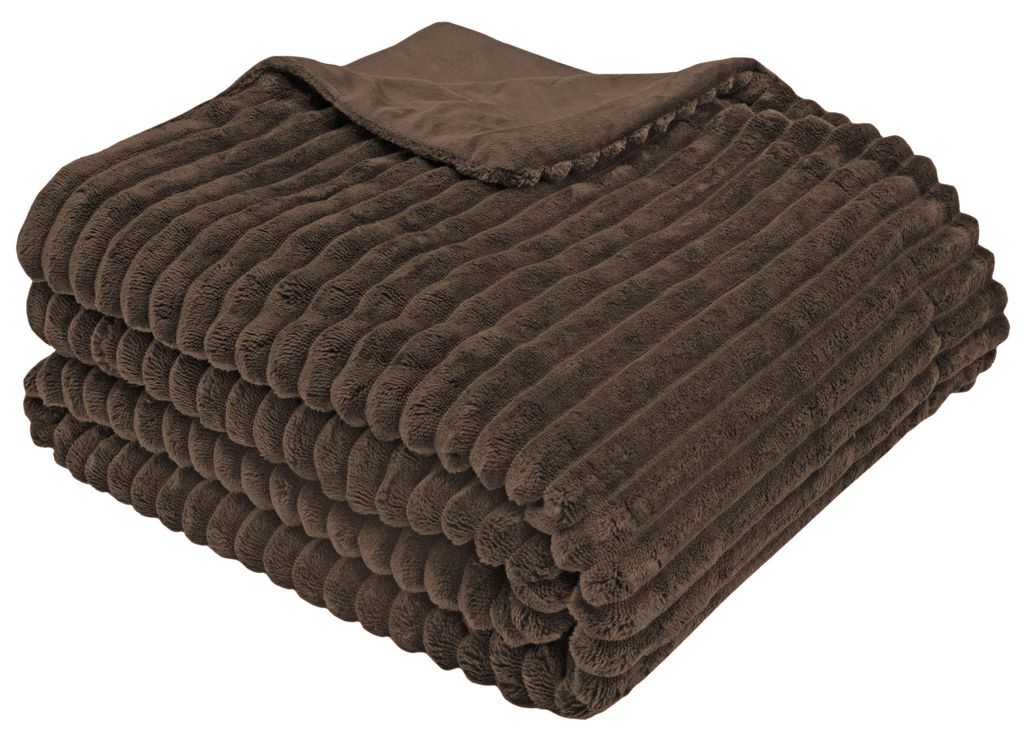 Kuscheldecke, 100% Polyester, 150x200 cm, braun Produktbild 