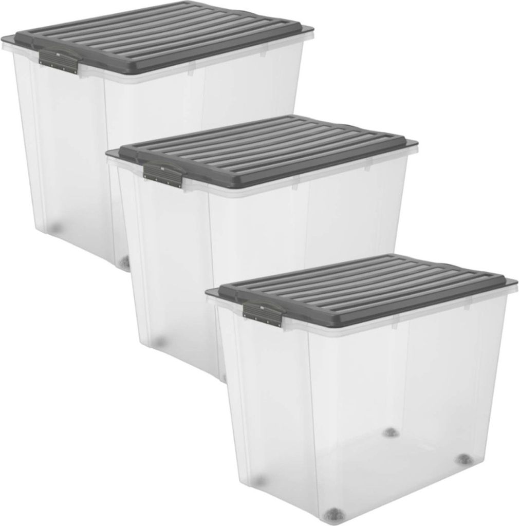 3er Set Box 70 l COMPACT, Farbe:Anthrazit Produktbild 