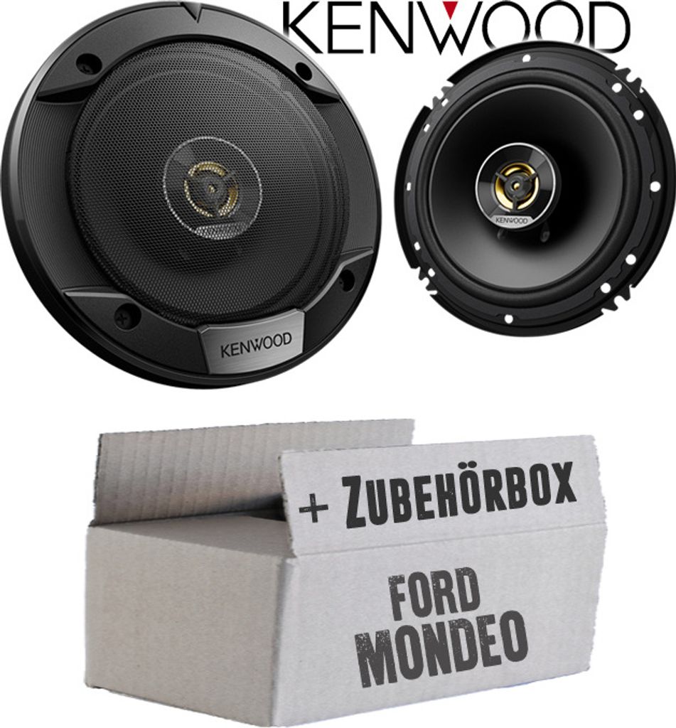 Lautsprecher Boxen Kenwood KFC-S1676EX - 16,5cm 2-Wege Koax Auto Einbauzubehör - Einbauset passend für Ford Mondeo Front Heck - justSOUND