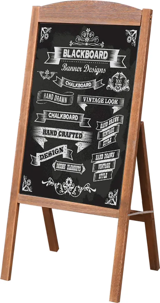 Panneau Stop Trottoir Magnétique et Pliable avec Cadre Bois 42x90cm