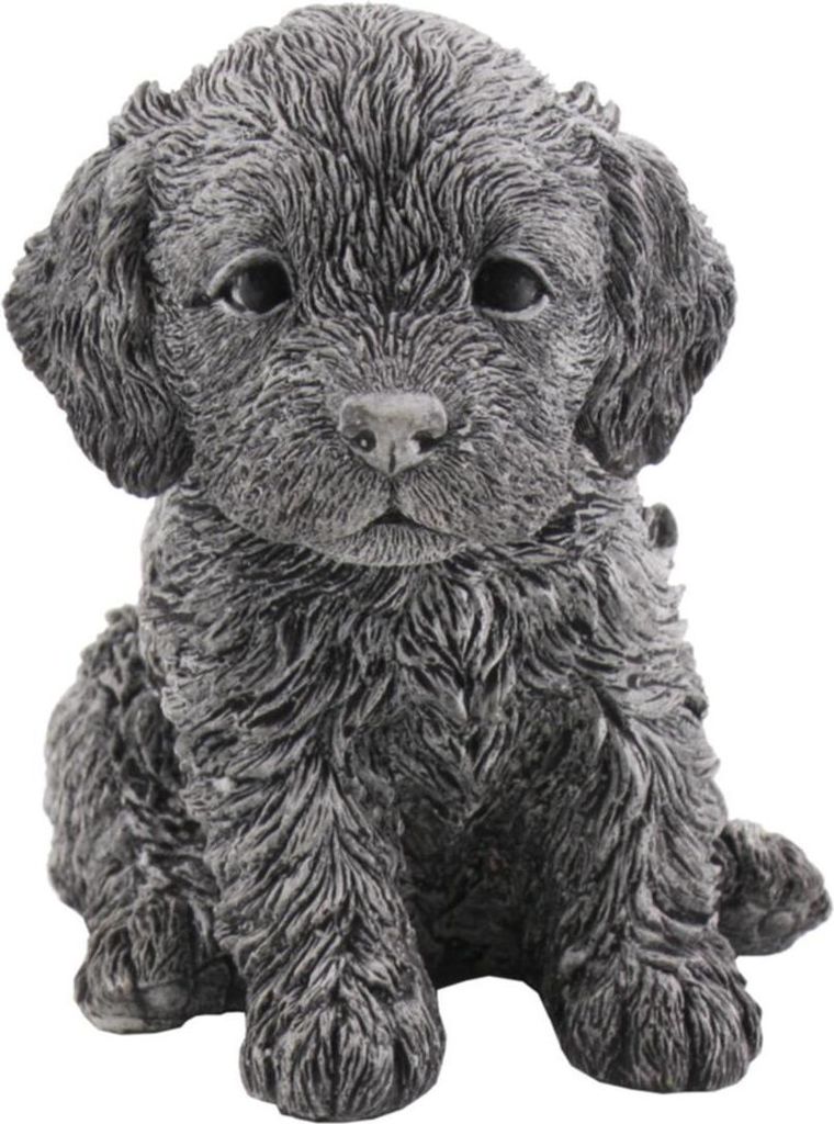 Kretakotta kleiner Cocker Spaniel Welpe sitzend Antiksteinguss H ca. 15 cm | KK-2017-11