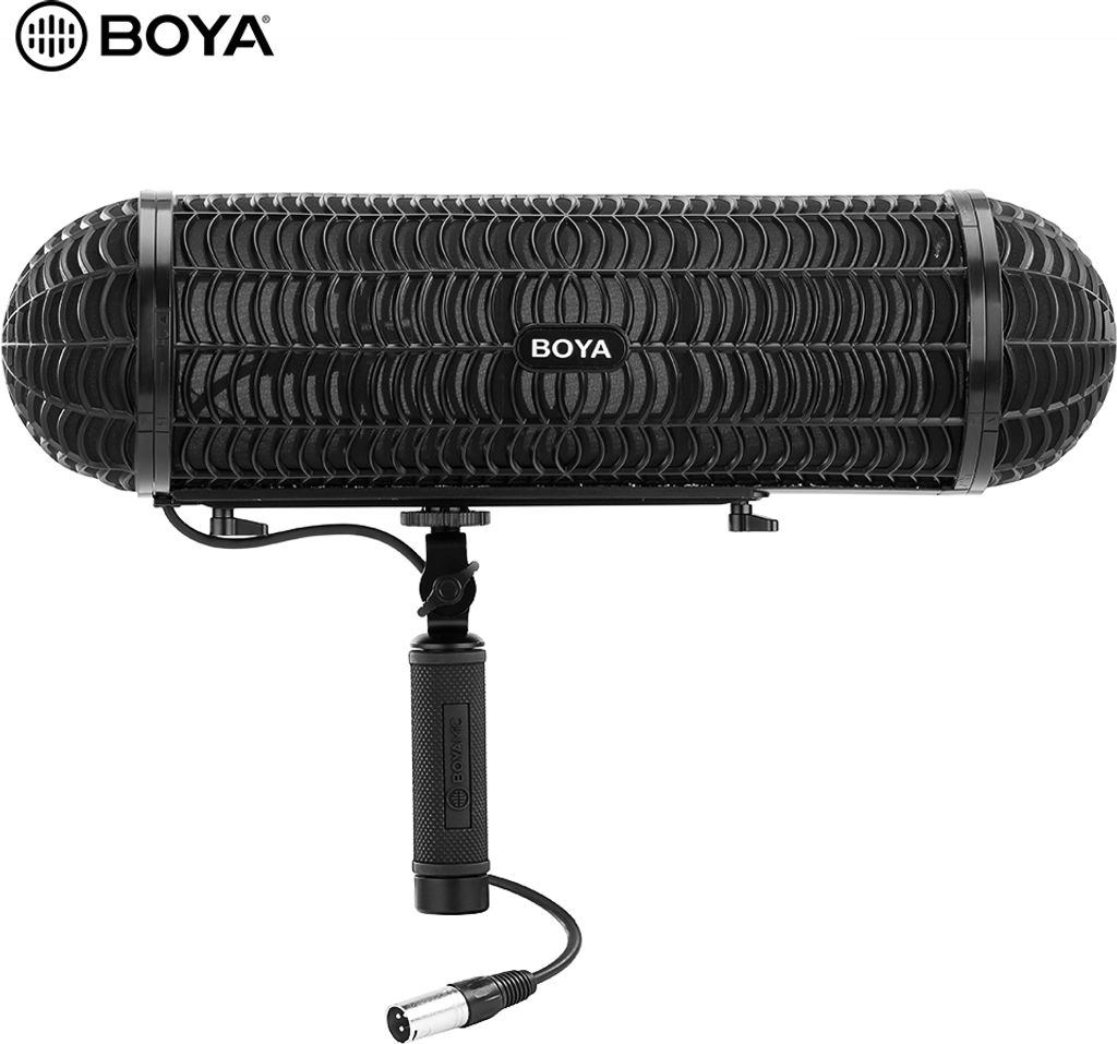 BOYA BY-WS1000 Mikrofon Blimp Windschutzscheiben-Aufhaengungssystem mit XLR-Kabel fuer Mikrofone mit 20-22 mm Durchmesser fuer Canon Nikon Sony Cam...