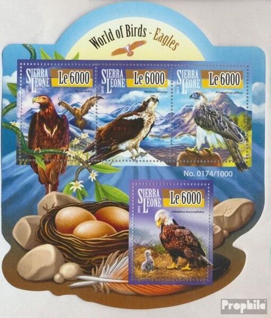 Briefmarken Sierra Leone 2015 Mi 6584-6587 Kleinbogen (kompl. Ausg.) postfrisch Adler