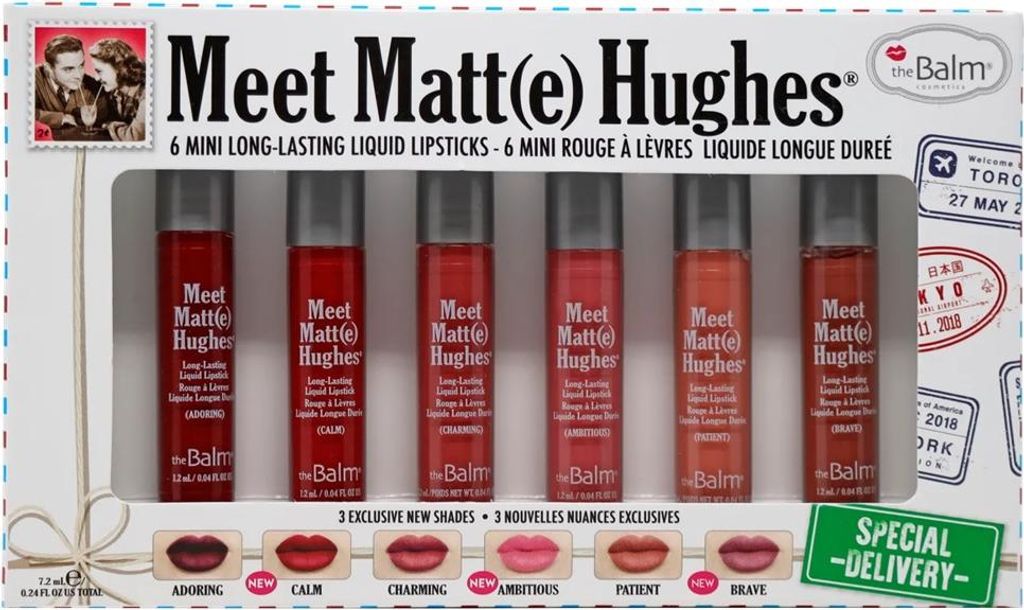 The Balm Meet Matt(e) Hughes Special Delivery Zestaw mini pomadek w płynie, 6 x 1.2 ml