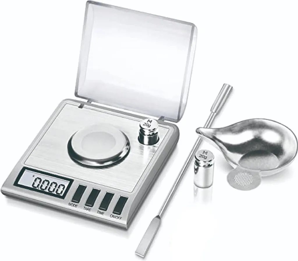 Balance de Poche Haute Précision 0.001g avec Écran LCD et Poids Inclus