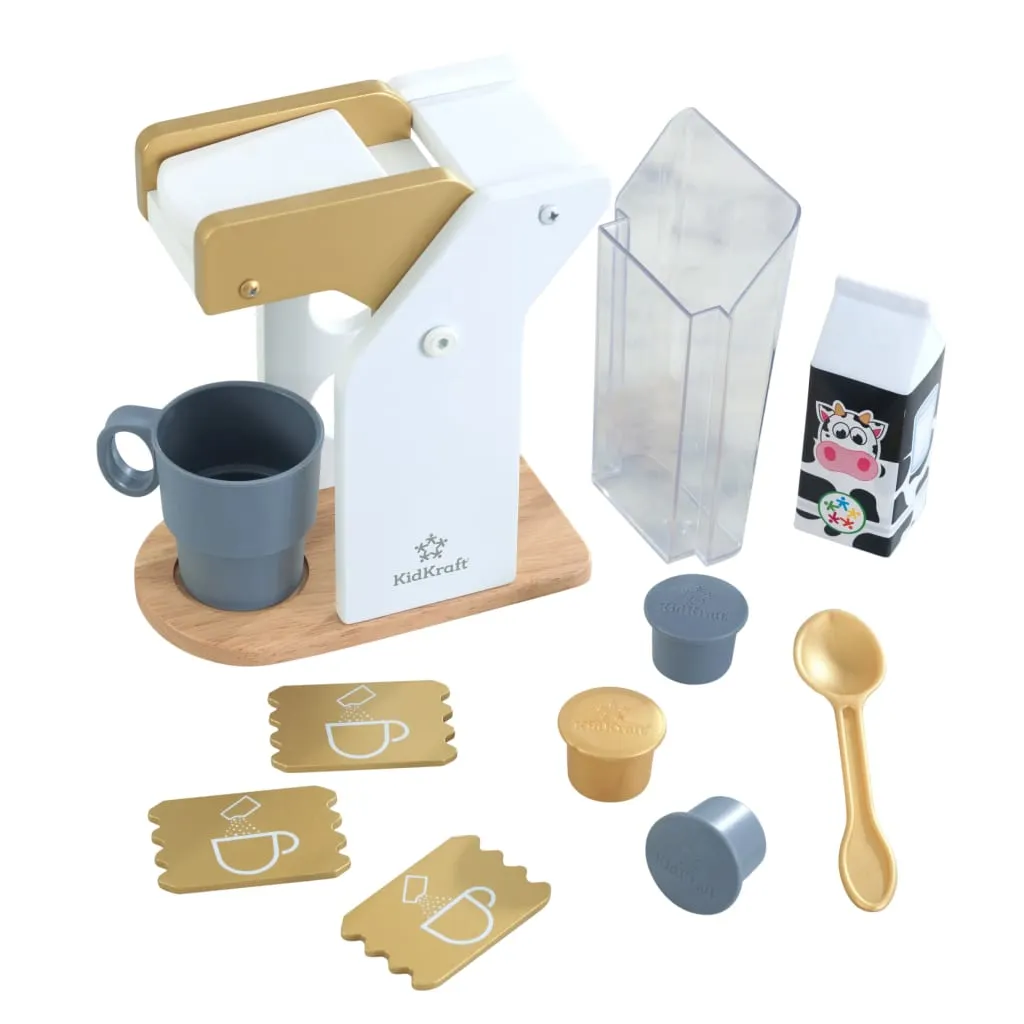 Jouet Machine à Café KidKraft 11 Pièces en Bois Durable Sans Plastique
