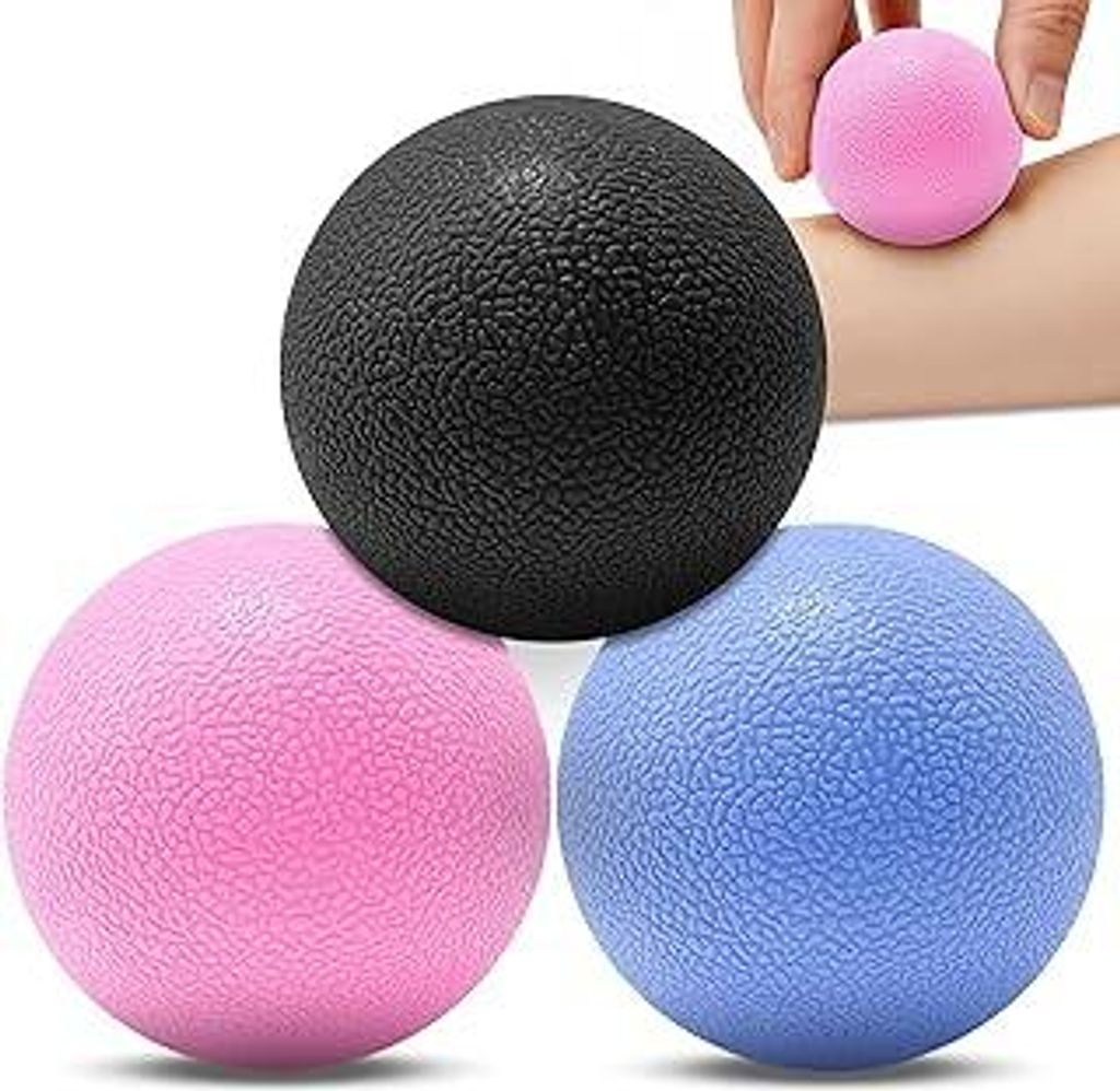 Faszienball klein Set, 3 Stück Massageball 6cm, Faszien Ball hart, für Myofasziale Entspannung, Triggerpunkttherapie und Yogatherapie, für Rück...