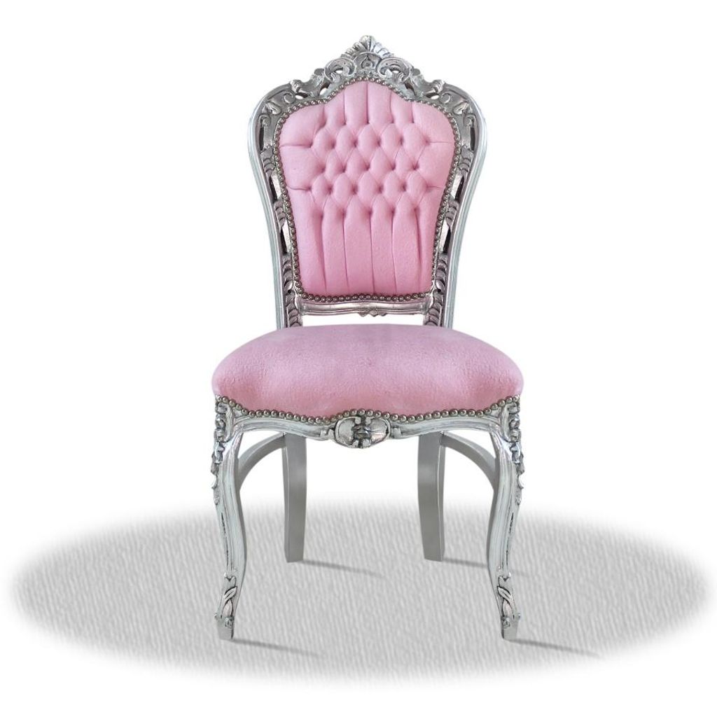 Barockstuhl rosa silber elegant Luxus antik edel Produktbild 