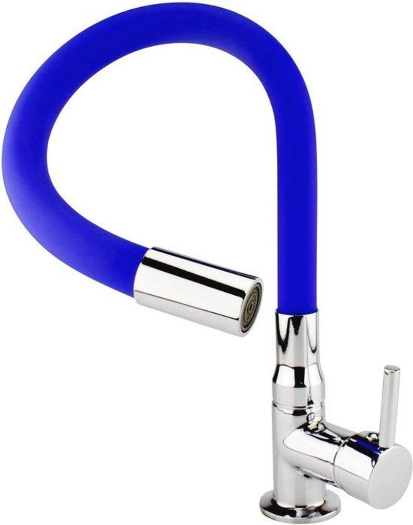 Kaltwasser-Wannenarmatur stehender Dusenhebel für Badezimmer und Toilette - Chrom und Blau