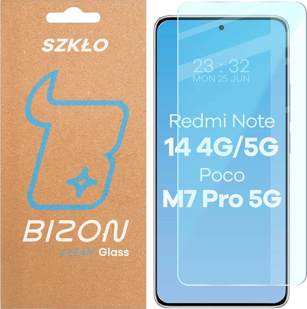 Szkło hartowane Bizon Glass Clear 2 do Xiaomi Redmi Note 14 Produktbild 