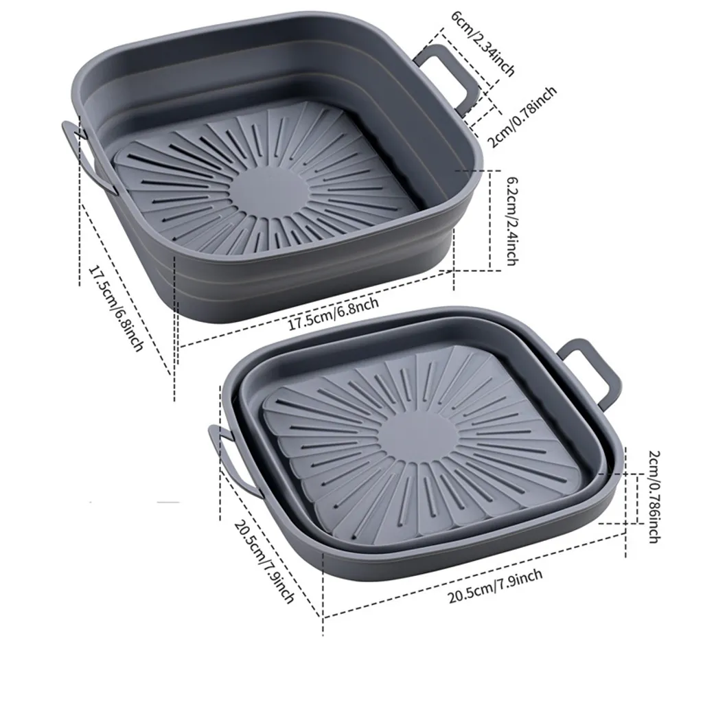 Panier Silicone Friteuse à Air 17,5 cm - Accessoire Air Fryer Lavable x2 - 8