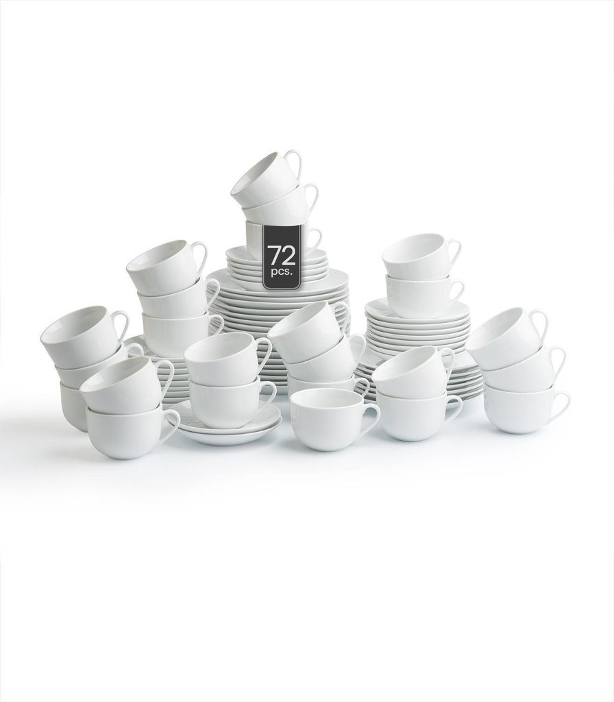 Kaffeeservice - Weiß - für 24 Personen - Porzellan - Produktbild 