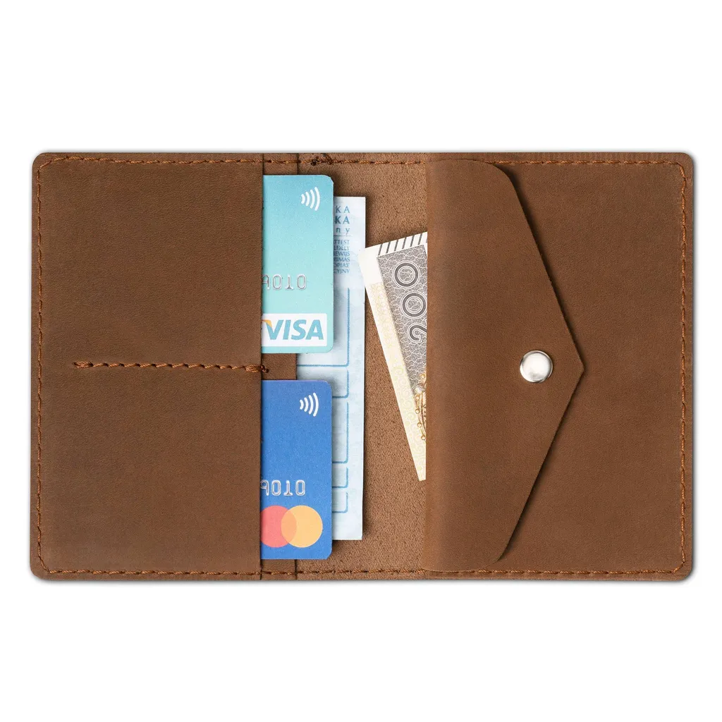 Portefeuille Cuir Guadalete Marron Clair à Multiples Compartiments - 5