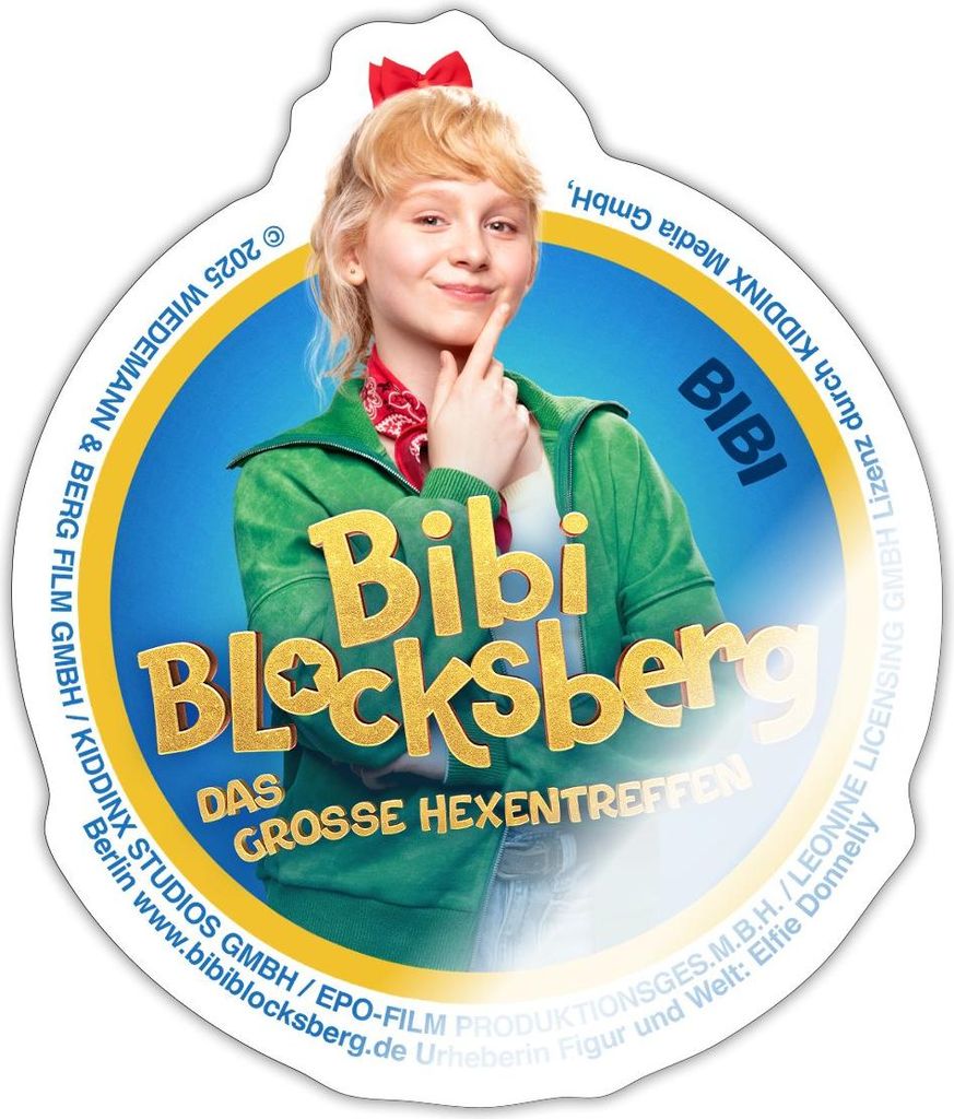 Spreadshirt Bibi Blocksberg Film Große Hexentreffen Bibi Sticker Aufkleber, 10 x 10 cm, Weiß glänzend