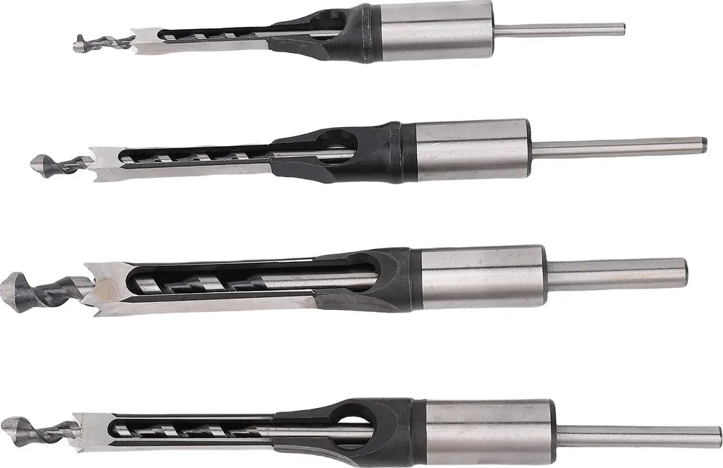 Foret Carré Anti-Éclats pour Assemblages Bois Parfaits - Kit de 4 PCS