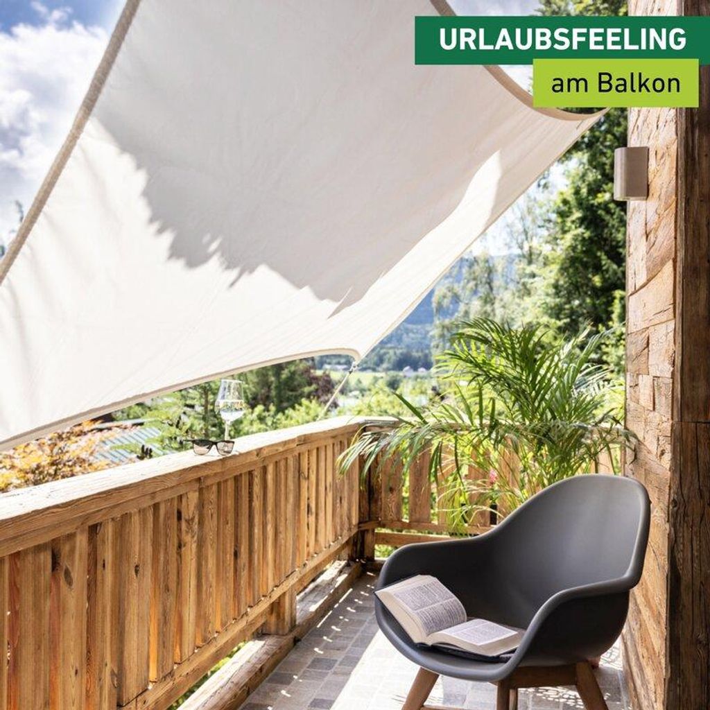Sonnensegel für den Balkon, 140x270cm, hellgrau Produktbild 