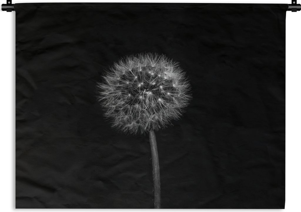 MuchoWow Wandteppich Wandbehang Löwenzahn - Schwarz - Floral - Botanisch 60x45 cm Tapisserie Dekoration Wandtuch - Das Schlafzimmer