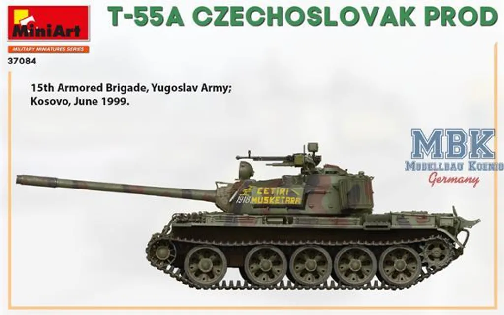 Char T-55A MiniArt 1:35 Production tchèque Maquette plastique ultra détaillée