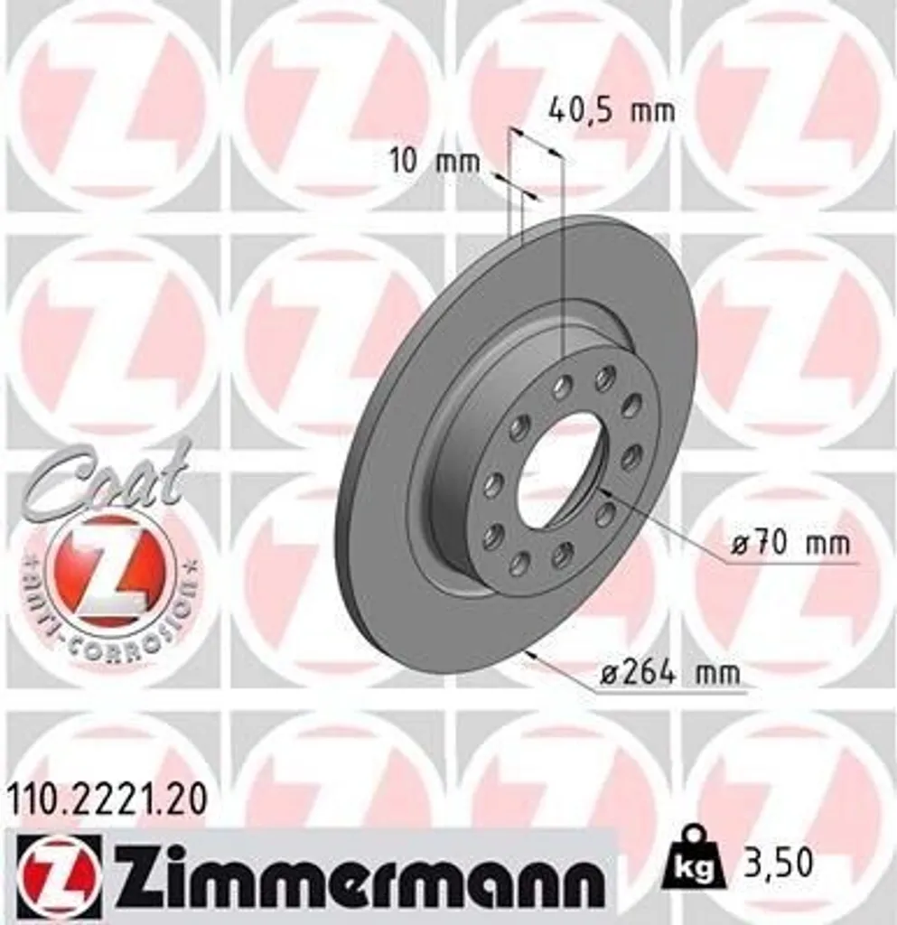 Disque de frein ventilé Zimmermann 110.2221.20 Alfa Romeo Giulietta
