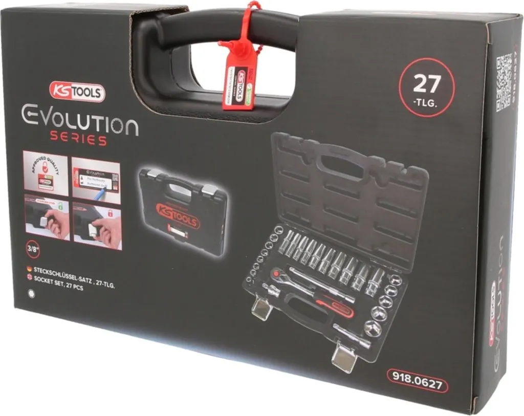 KS TOOLS 918.0627 CHROMEplus Jeu de clés à douilles 3/8" - 27 pièces
