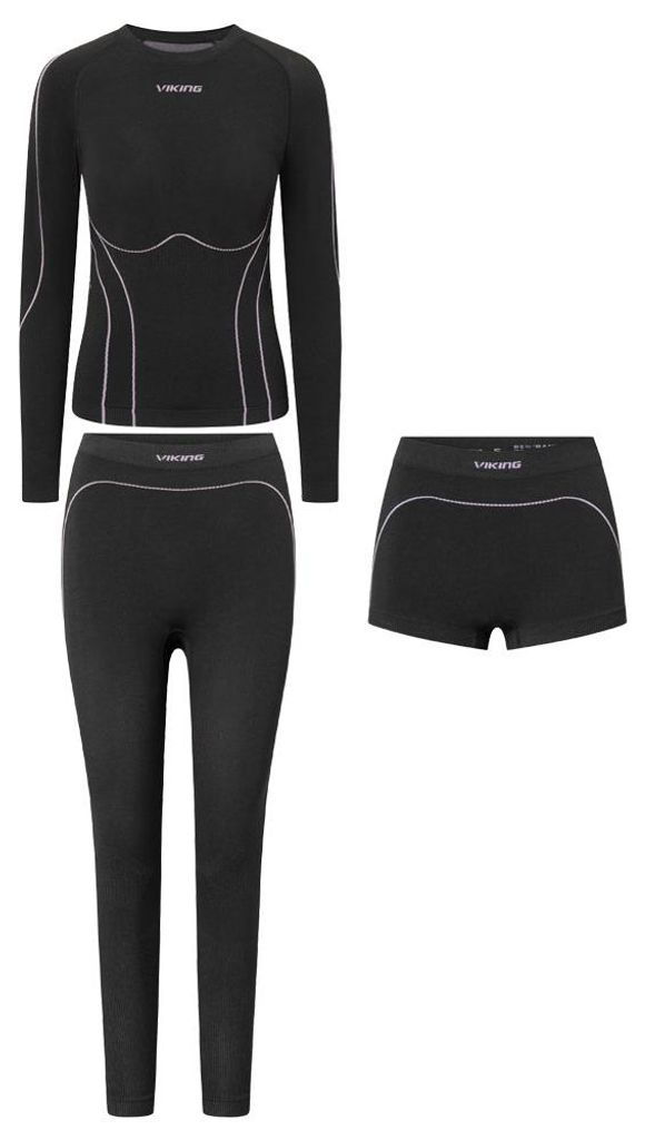 Base Layer Etna 2.0 Set Woman L schwarz - Farbe black/purple