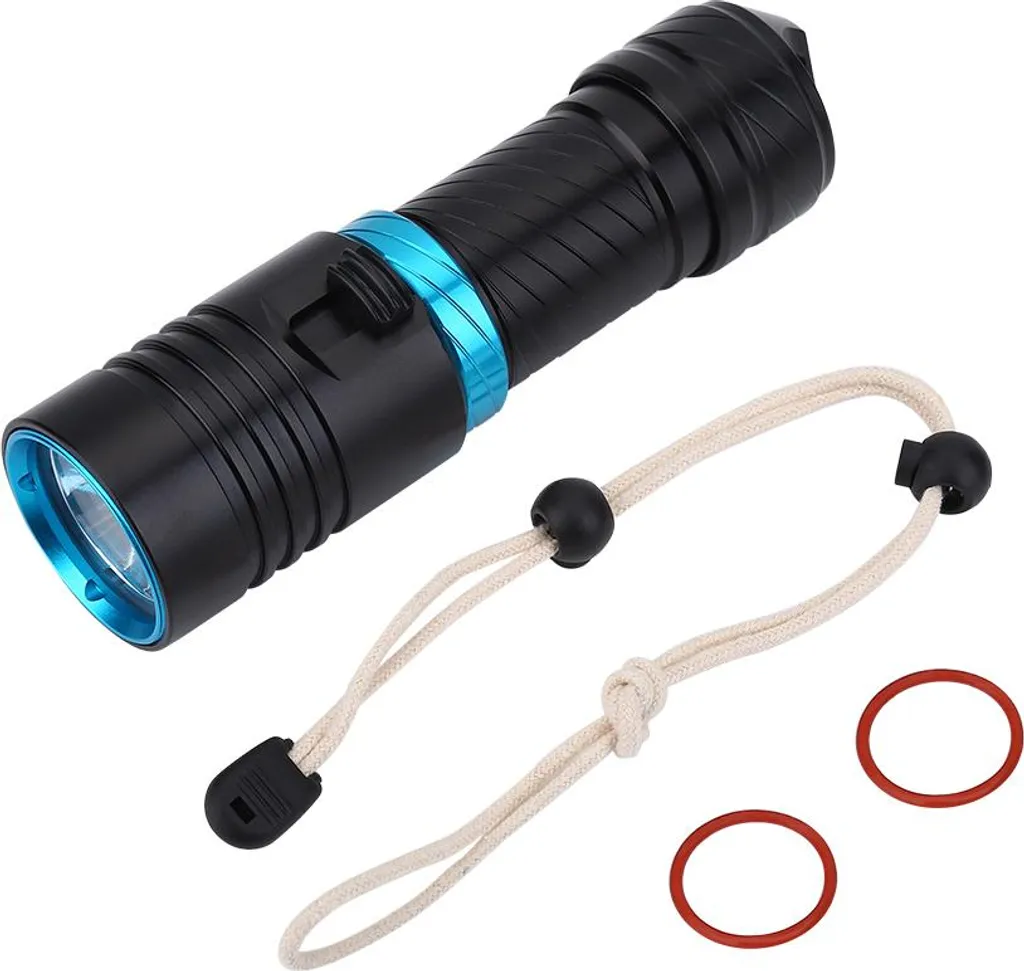 Torcia Nautica Alluminio Antiruggine Impermeabile 50m per Sub