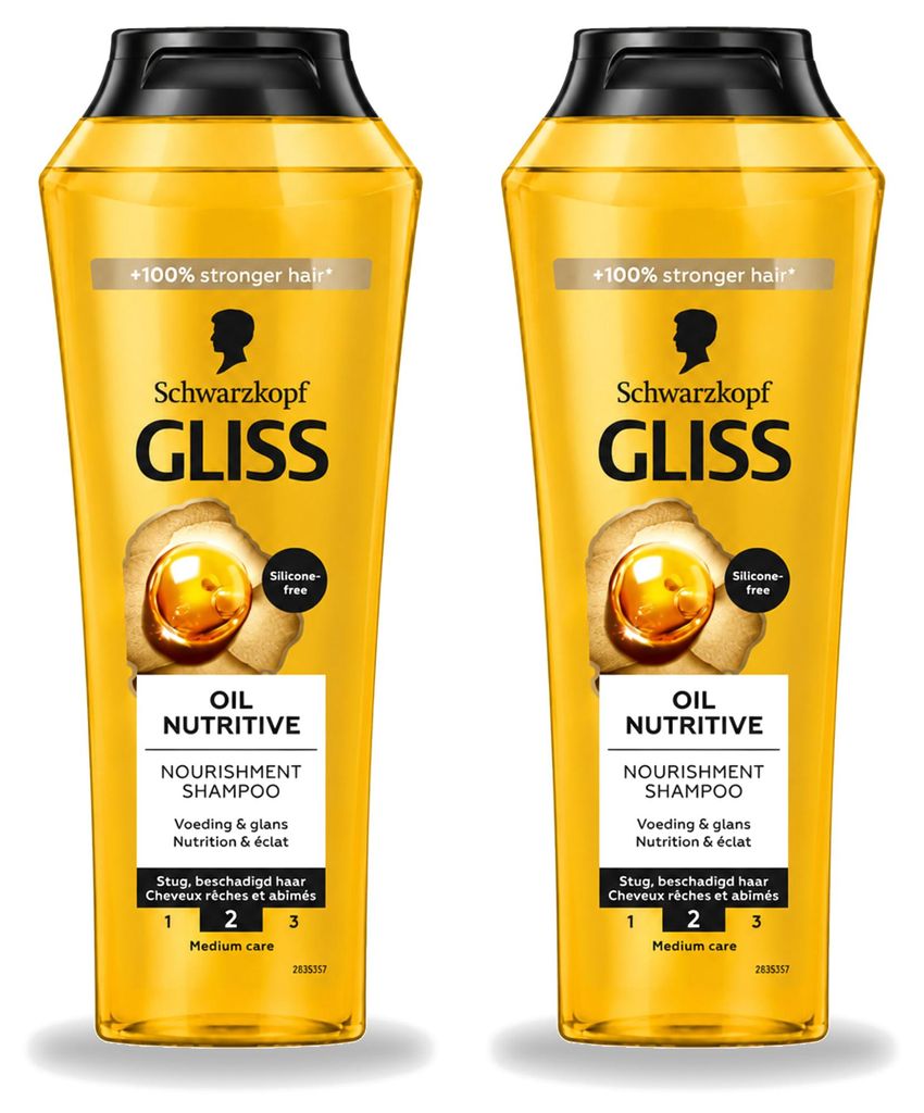 2 x Schwarzkopf Gliss Oil Nutritieve Shampoo voor droog Productafbeelding 