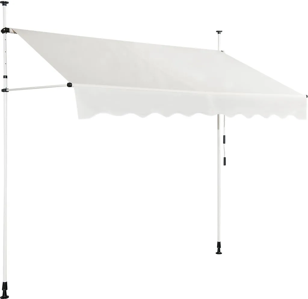 Tenda da Sole 250 cm Beige Senza Buchi: Design Balcone Regolabile