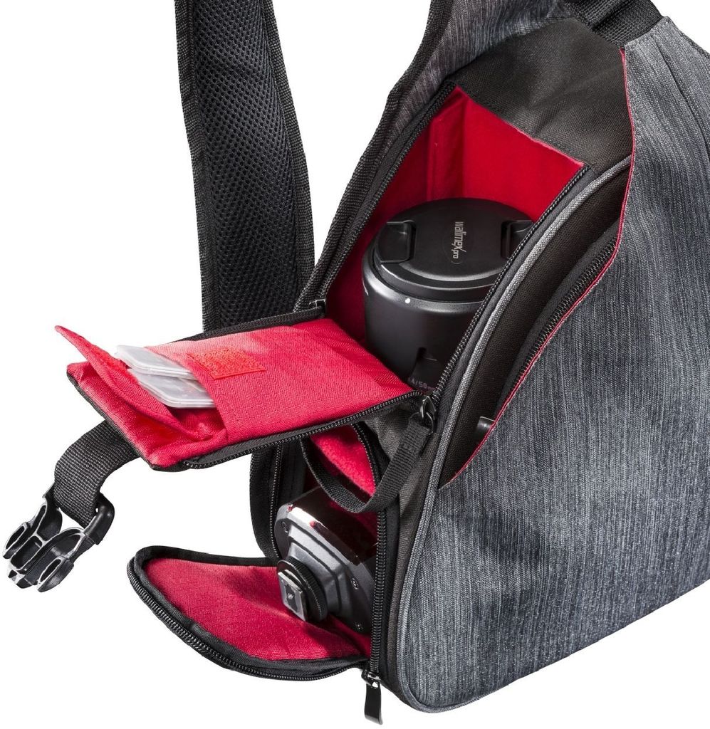 Mantona Irit Borsa A Tracolla Per Fotocamera Mirrorless - Rossa, Imbottita, Per Sony NEX, Nikon 1, Olympus PEN, Con Divisorio E Tasche