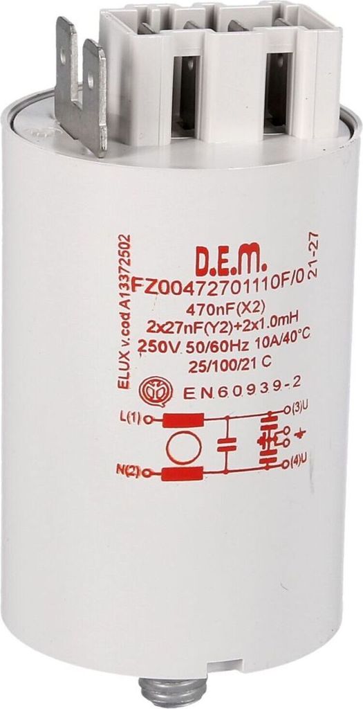 easyPART passend für Electrolux Entstörkondensator 3792740007 für Waschmaschine | Entstörkondensator, Kompensationskondensator