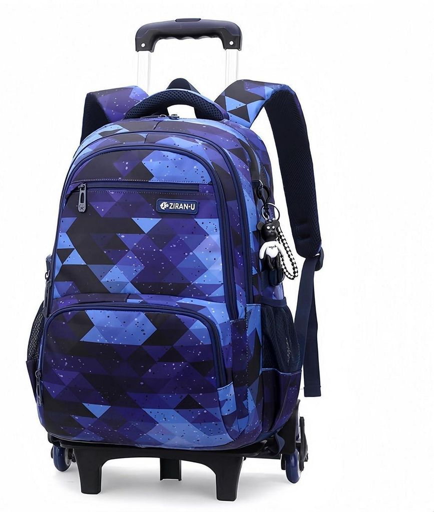 Schulranzen Trolley abnehmbar mit Rollen für Jungen Blau Produktbild 
